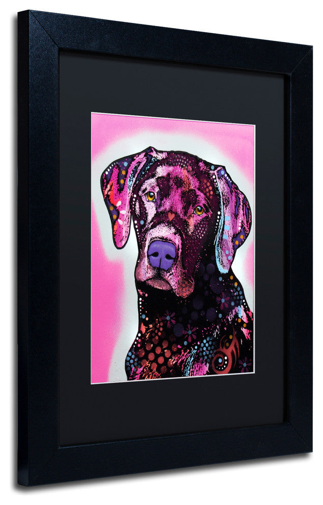 Dean Russo 'Black Lab' Framed Art, Black Frame, 11"x14", Black Matte