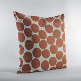 Plutus Red Beige Tomato Dot Luxury Throw Pillow, 20"x26"
