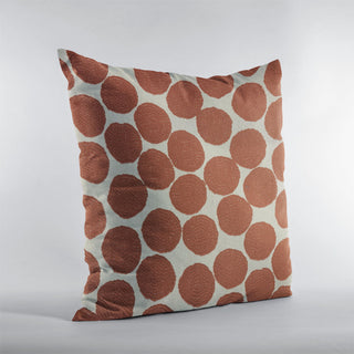 Plutus Red Beige Tomato Dot Luxury Throw Pillow, 20"x26"