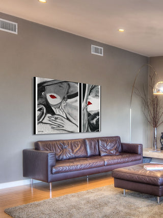 "Hat Lady 2" Painting Print on Wrapped Canvas