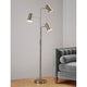 HOMEGLAM Studio 73"H 3-light Metal Floor Lamp, Brushed Nickel