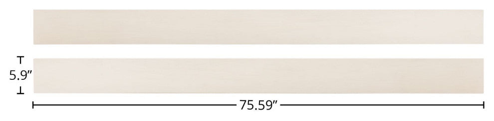 Westfield 76"W Wood Bed Rails, Set of 2, Brushed White