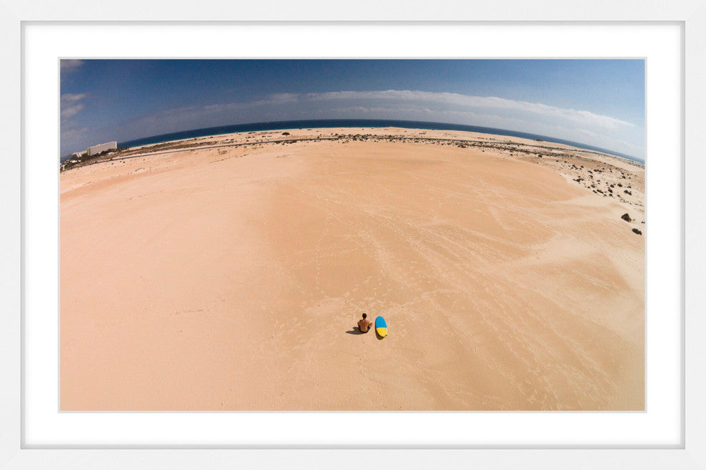 "Lone Surfer'S View" Framed Print by Karolis Janulis