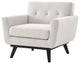 Armchair Accent Chair, Ivory White, Fabric, Modern, Mid Century Hotel Lounge