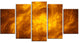 Brown Fractal Abstract Pattern, Contemporary Art on Canvas, 60"x32", 5 Panels