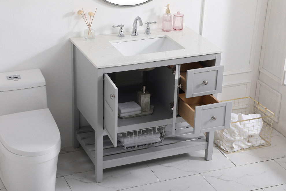 Tucker Grey 36" Single Sink Bathroom Vanity