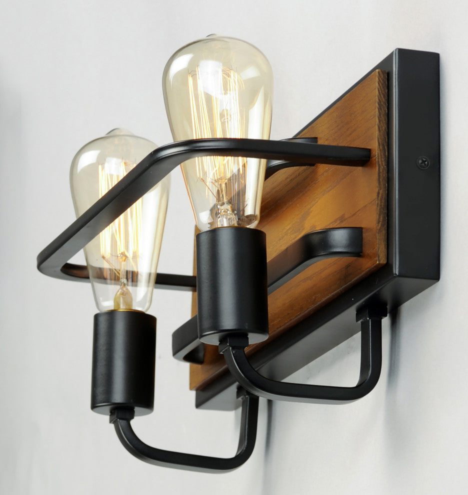 Maxim 10302 Black Forest 2 Light 16"W Bathroom Vanity Light - Black / Ashbury