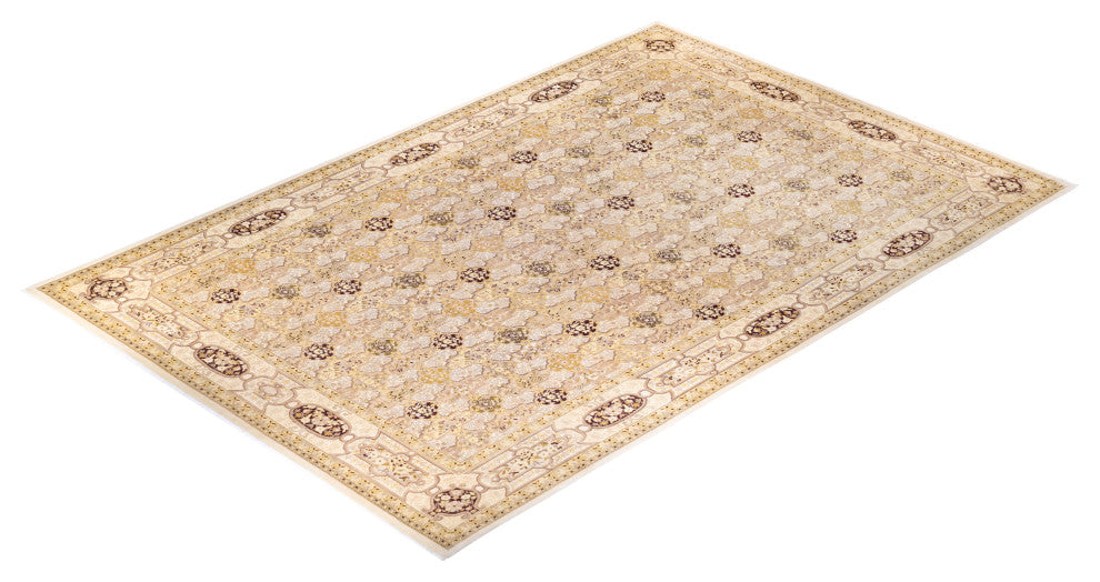 Eclectic, One-of-a-Kind Hand-Knotted Area Rug Ivory, 11' 10" x 17' 10"