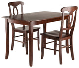 Inglewood 3-Piece Set Set Dining Table, 2 Key Hole Back Chairs