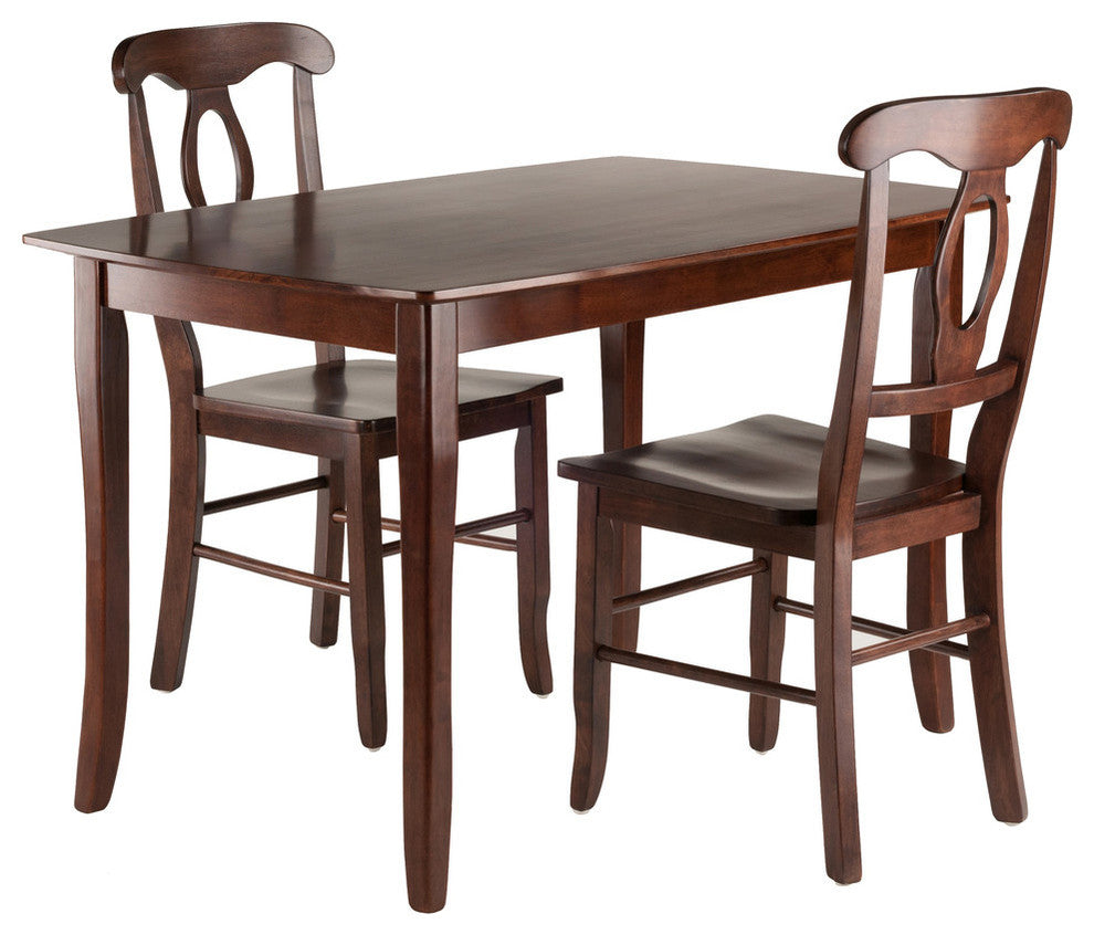Inglewood 3-Piece Set Set Dining Table, 2 Key Hole Back Chairs