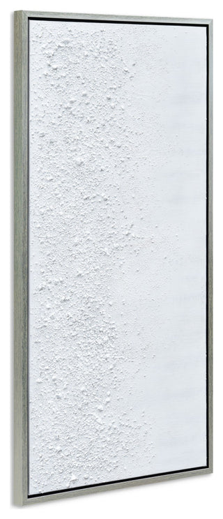 White Snow B Textured Metallic Hand Painted Wall Art Framed Canvas