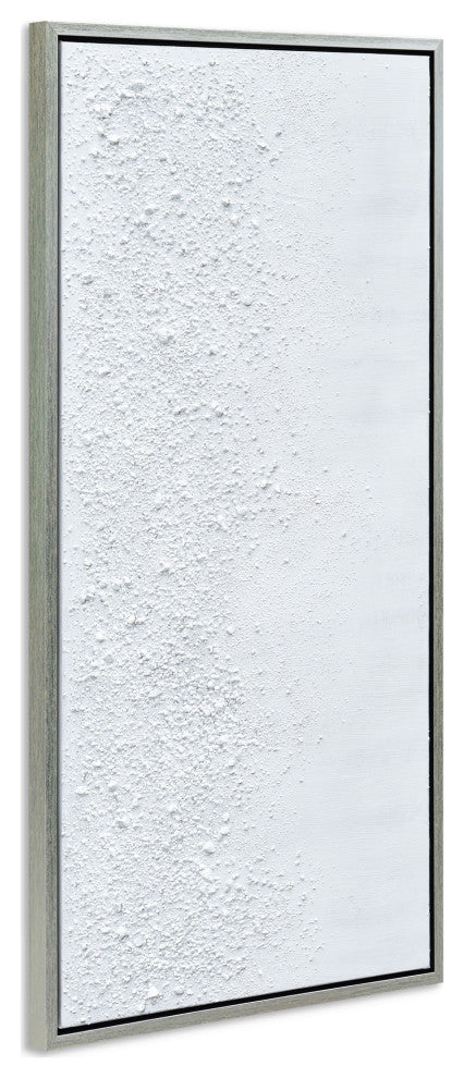 White Snow B Textured Metallic Hand Painted Wall Art Framed Canvas