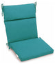 22"X45" Spun Polyester Solid Outdoor Squared Seat/ Back Chair Cushion, Aqua Blue
