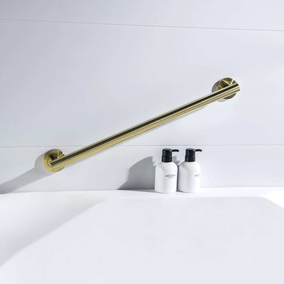 24" Stainless Steel Bathroom Safety Grab Bar, Brushed Gold