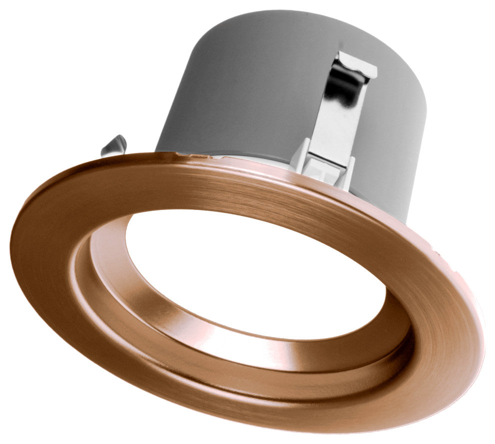 DCR4 LED Recessed Downlight Retrofit Light Fixture, Aged Copper, Smooth, 3000k