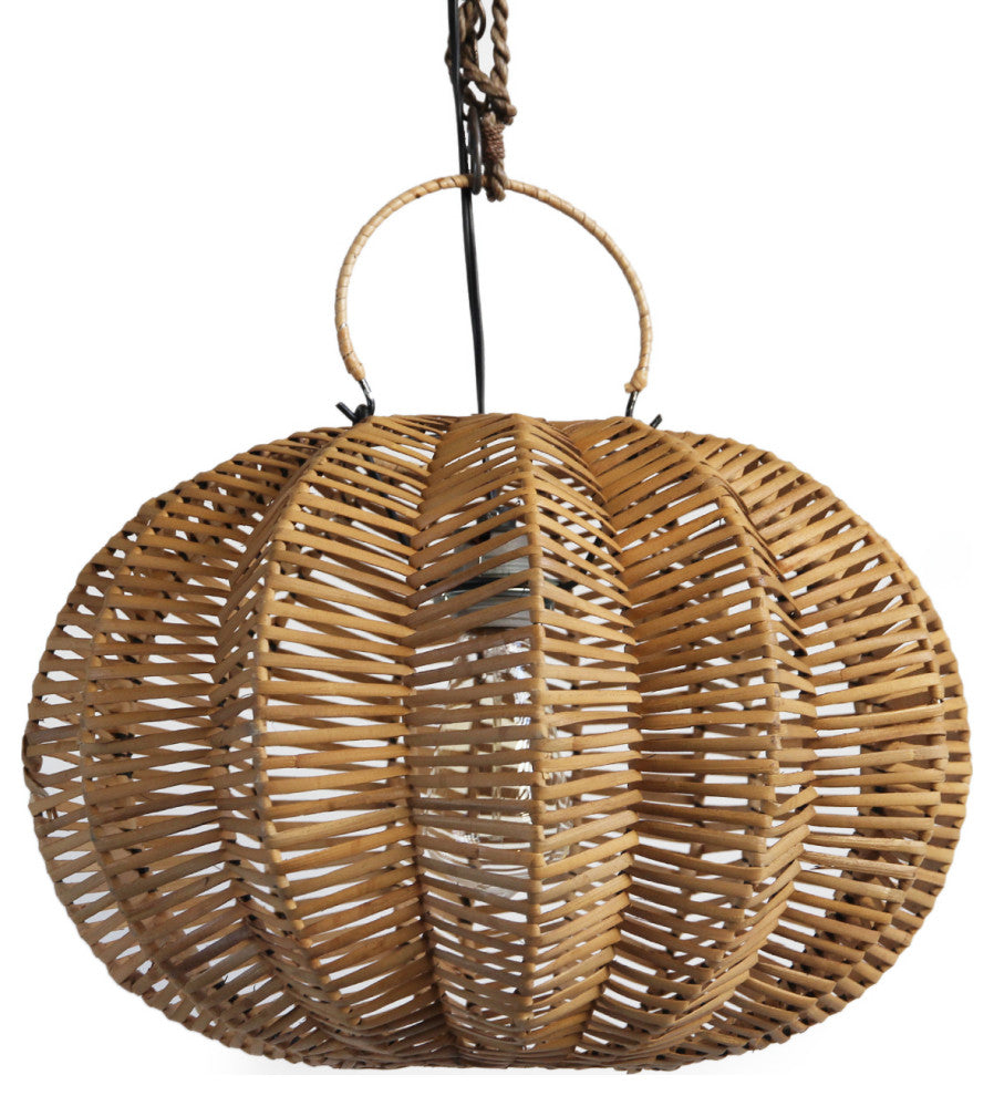 Split Stain Pumpkin Pendant Lantern 16"