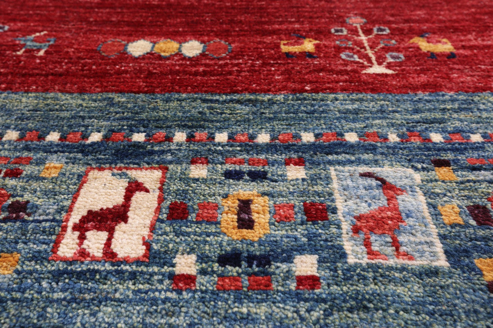8' 2" X 9' 7" Tribal Persian Gabbeh Handmade Rug Q5546