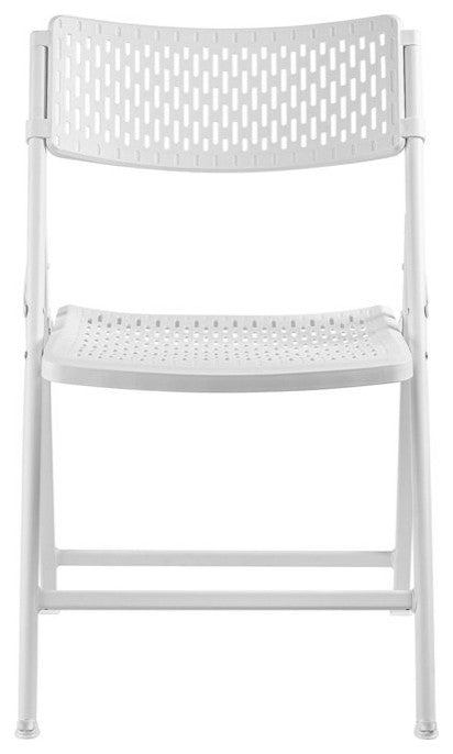 4 Pack Folding Chair, Oversized Polypropylene Seat & Ventilated Backrest, White
