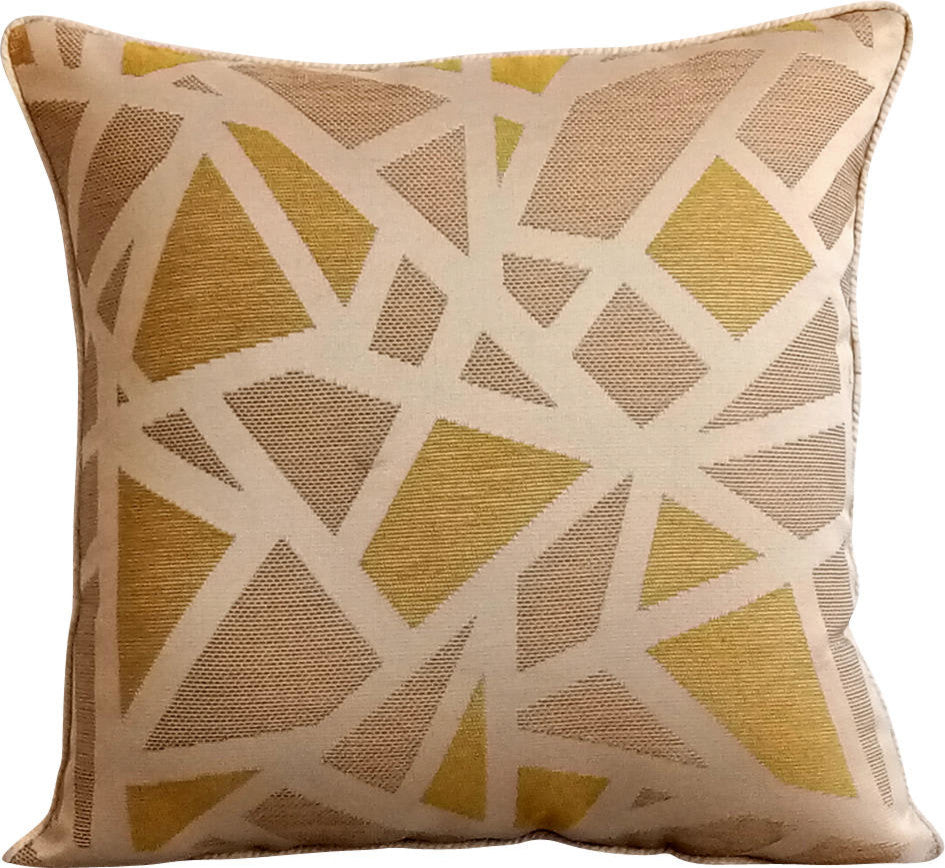 Yellow Throw Pillow Covers 16"x16" Art Silk, Tangled Trellis