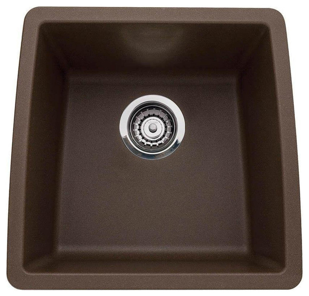 17.5"x17" Performa Silgranit Single Bowl Sink, Cafe Brown