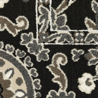 Oriental Weavers Raylan RAY05 Trefoil Rug, Black, 6'7"x9'6"