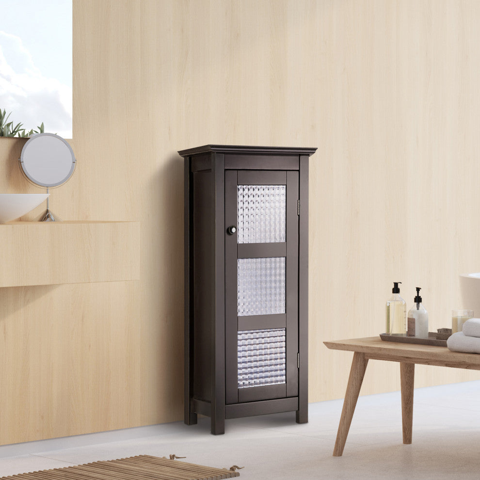 Wooden Bathroom Floor Glass Door Cabinet