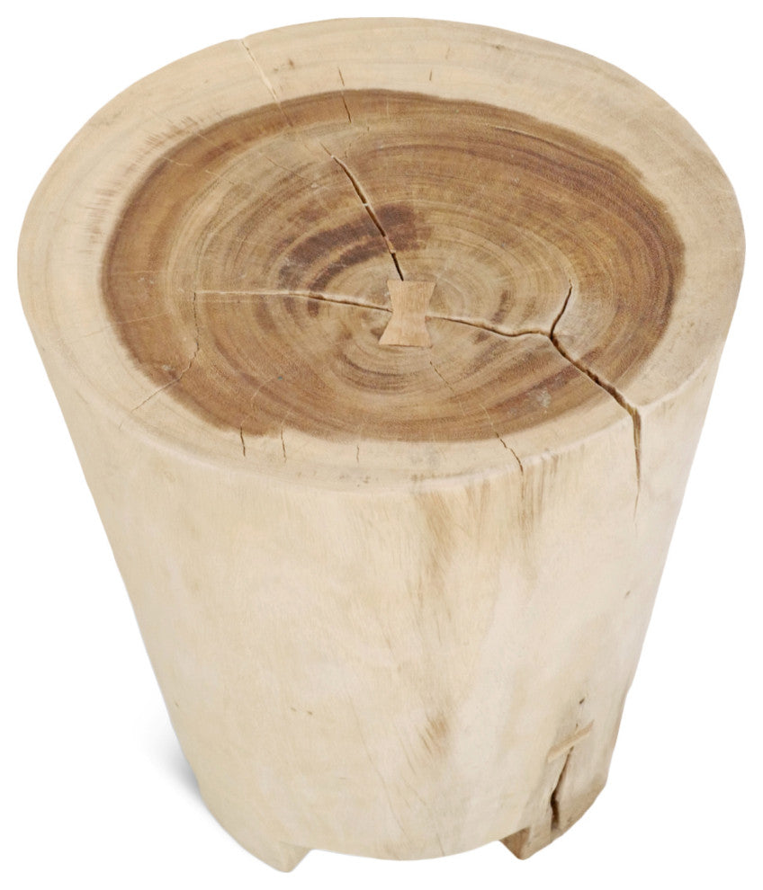 Acacia Wood Drum Side Table 6