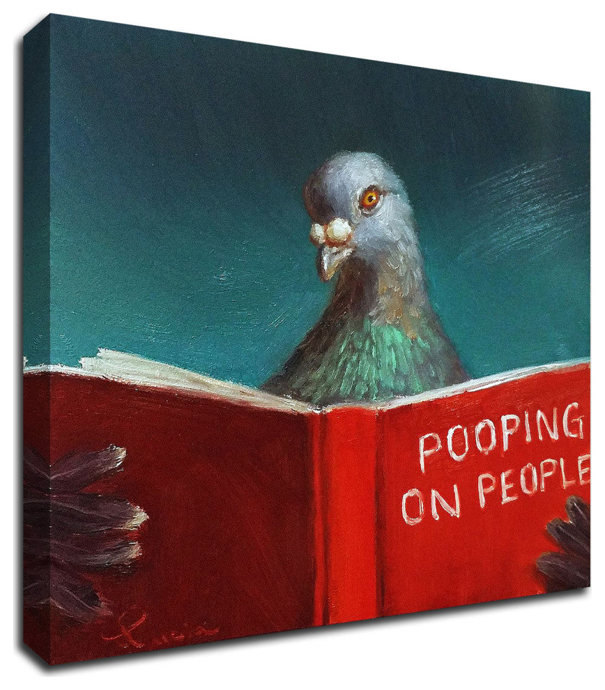 "Pooping on People" by Lucia Heffernan, Print on Canvas, 14"x14"