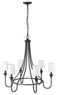 6 Light 30 in. Matte Black Chandelier