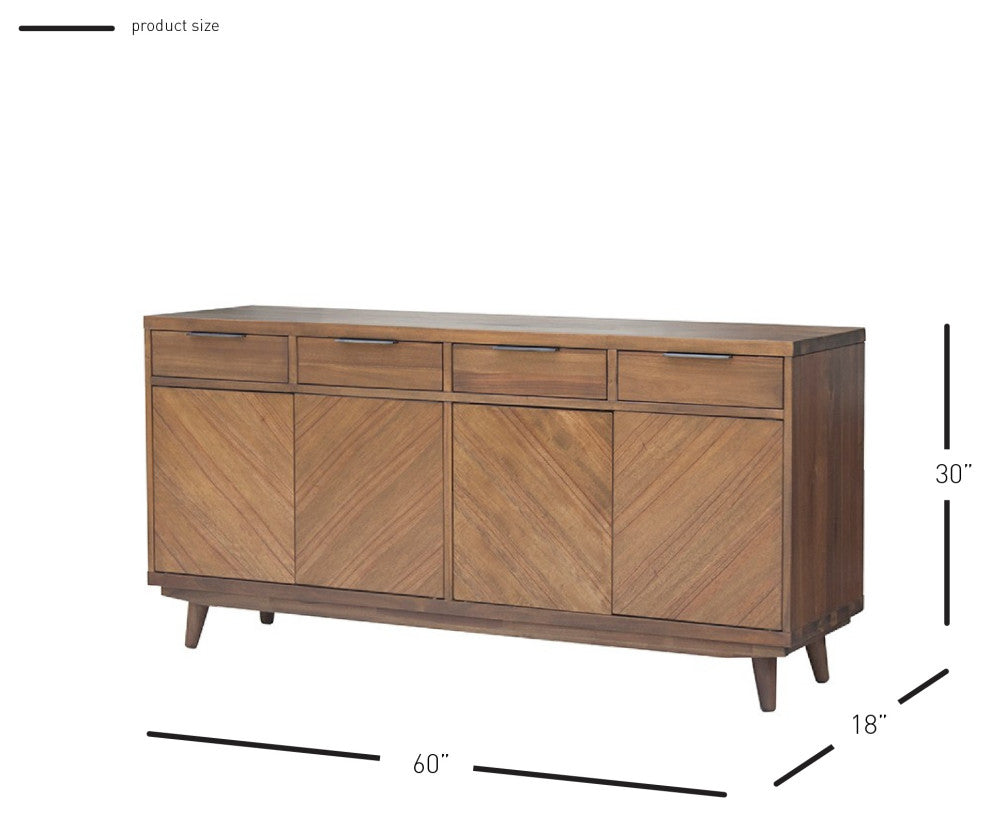 Piero Chevron Buffet 4 Drawers + 4 Doors