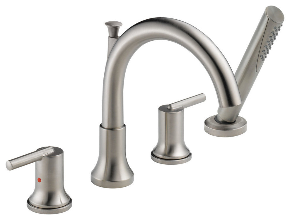 Delta Trinsic Roman Tub With Hand Shower Trim, Stainless, T4759-SS