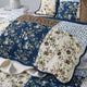 Patchwork Quilted 8-Piece Bed Spread Coverlet Set, Dark Blue, King