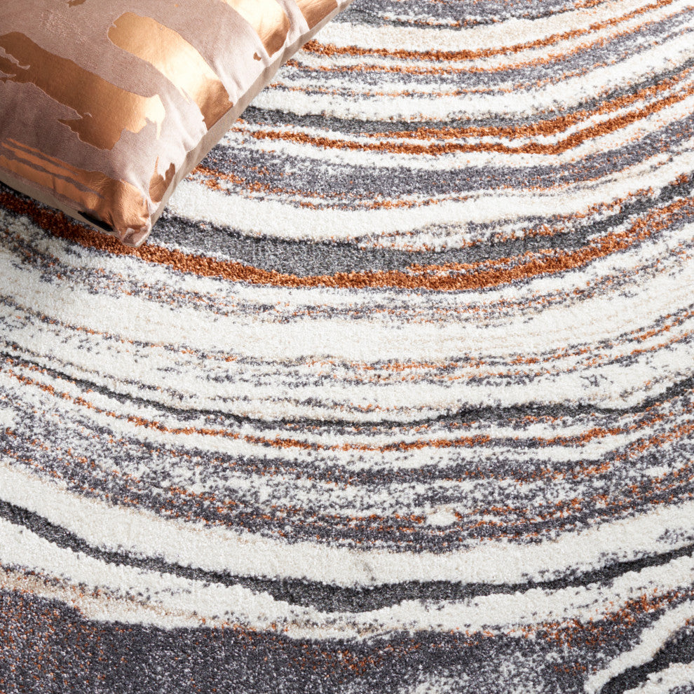 Cyrus Neutral Rug Safavieh Cyrus Shag Collection CYR134F Rug, Grey/Rust, 6'7