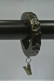 Set of 7 1 3/4" Hammered Designer Curtain Rings, Burnt Gold