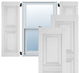 12" x 76" Exterior Sapele Mahogany Raised Panel Shutters, Primed
