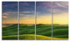 "Green Rural Rolling Hills Tuscany" Landscape Wall Art Print, 4 Panels, 48"x28"