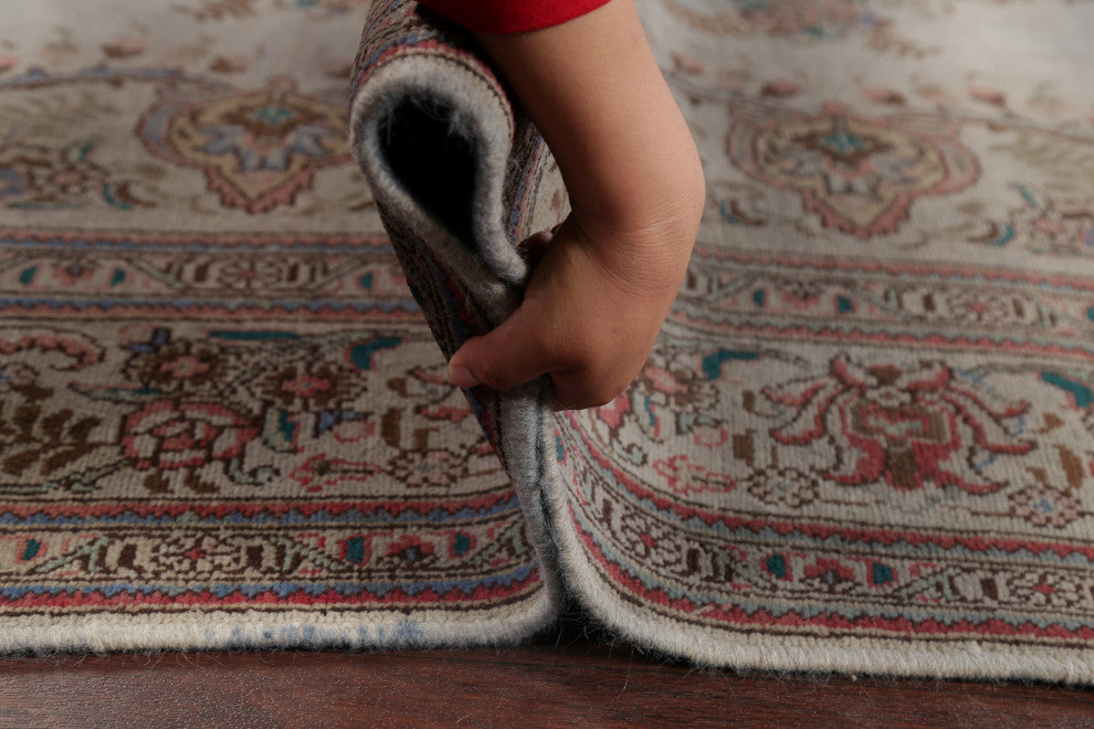 Consigned, Traditional Handmade Vintage Oriental Persian Faded Rug, Gray, 6x10