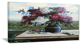 "Lilac in Blue Jug" Floral Digital Art Canvas Print