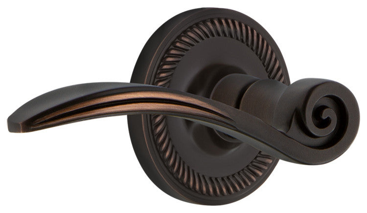Rope Rose With Swan Lever, Timeless Bronze, Passage, Left-Handed