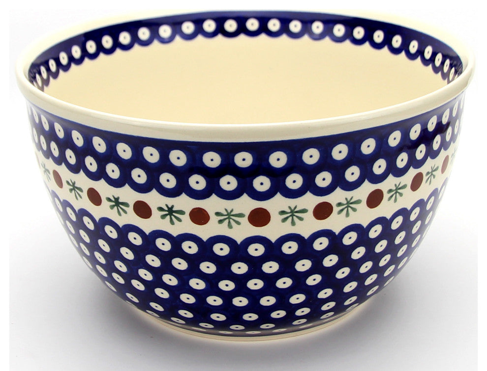 Polish Pottery Large Mixing Bowl 5 Qt.
