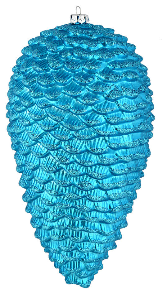 Vickerman N187212D 7" Turquoise Matte Glitter Pinecone Christmas Ornament
