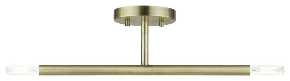 Copenhagen 2-Light Antique Brass Semi-Flush