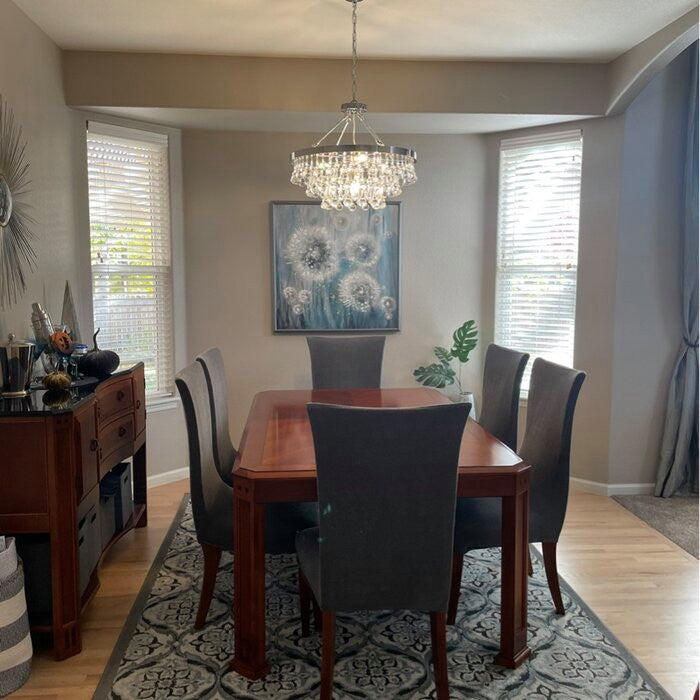 JL Styles Inc Nine Light Crystal Chandelier in Chrome Finish