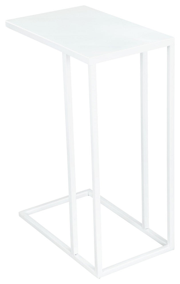 Sofa Side Table, Rectangular, Aluminum, Metal, White, Lounge Lobby Hospitality