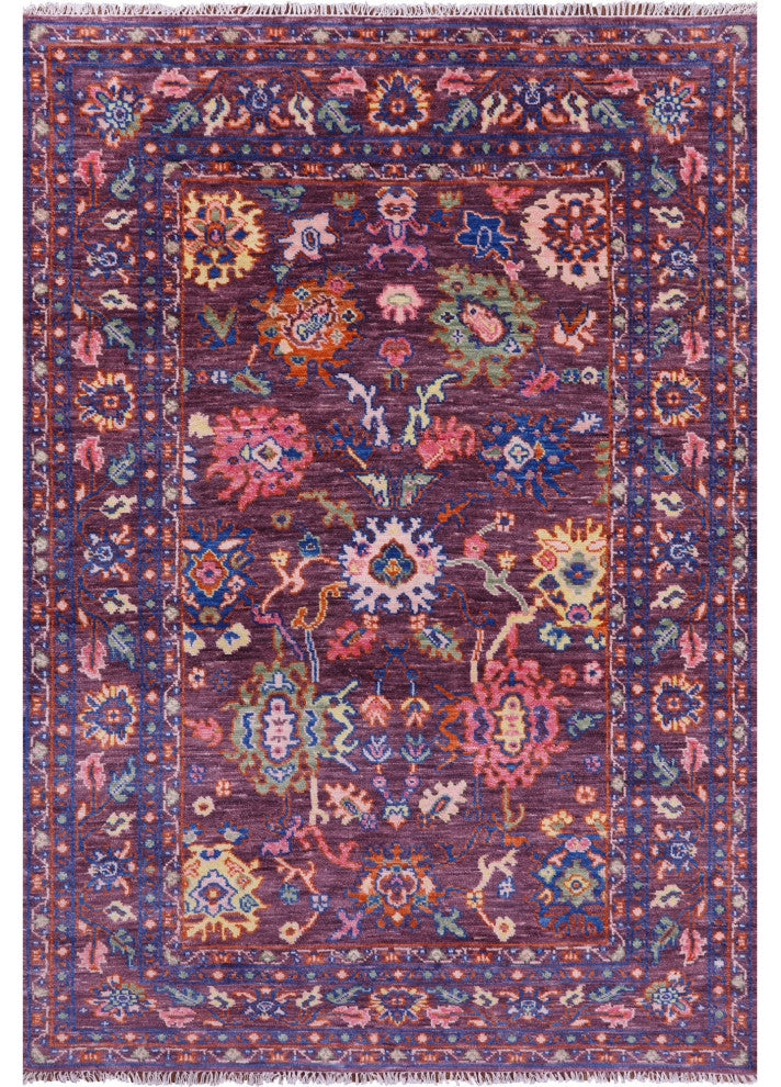Turkish Oushak Hand Knotted Wool Rug 6' 2" X 9' 0" - Q15365