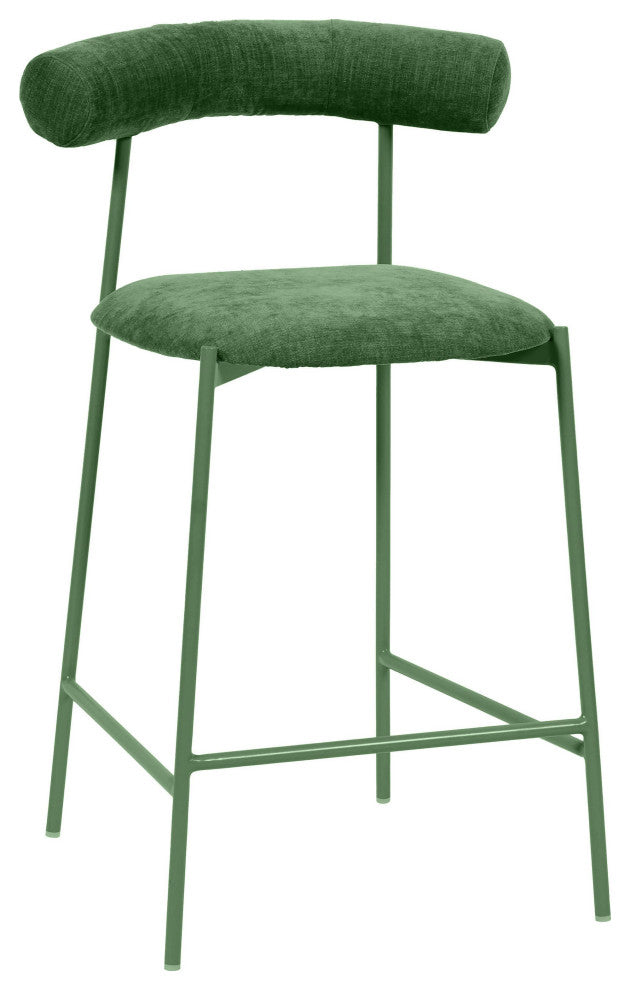 Liliana Forest Green Velvet Counter Stool - Forest Green