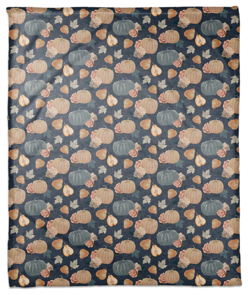 Sweet Harvest Pattern Blue 1 50"x60" Coral Fleece Blanket