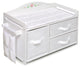 Doll Care Station With Three Baskets and Pocket Organizer, White Rose