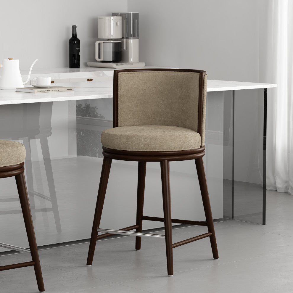 Manhattan Comfort Evalyn Counter Stool, Natural, Single