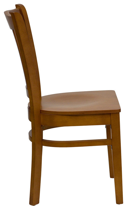 Vertical Slat Back Cherry Wood Restaurant Chair